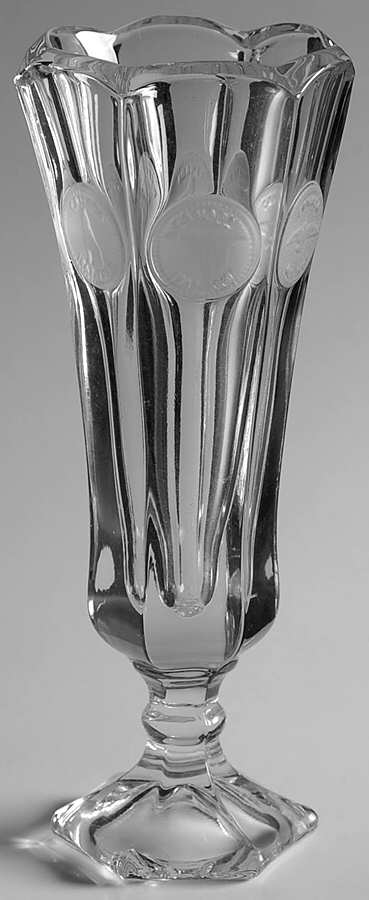 Coin Glass Clear 8" Bud Vase by Fostoria-1
