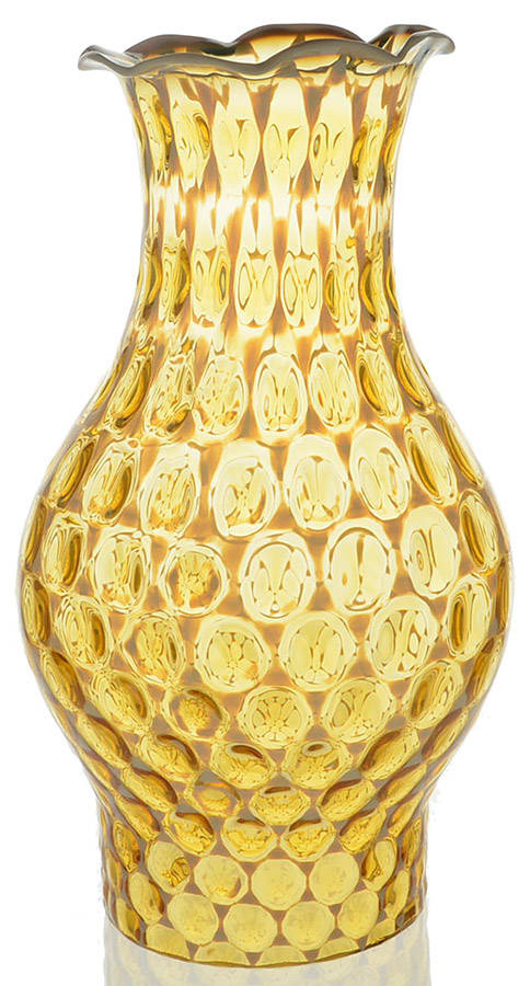 Coin Glass Amber Globe Oil Lamp for Patio by Fostoria-1