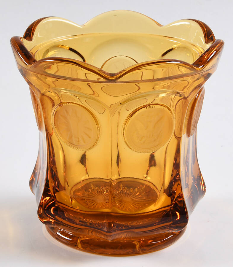 Coin Glass Amber Candy Dish No Lid by Fostoria-1