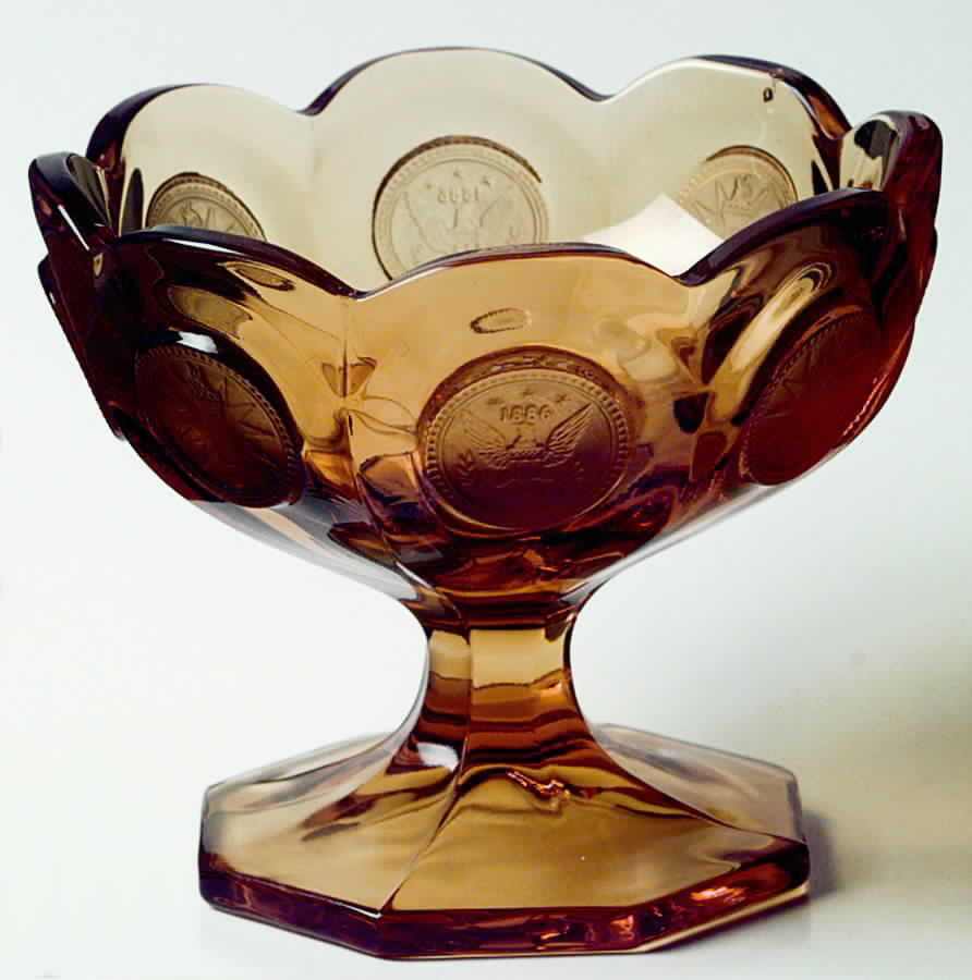 Coin Glass Amber Open Jam/Jelly by Fostoria-1