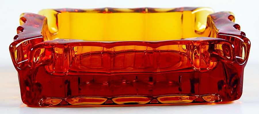Coin Glass Amber Ashtray by Fostoria-1
