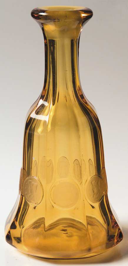 Coin Glass Amber Decanter No Stopper by Fostoria-1