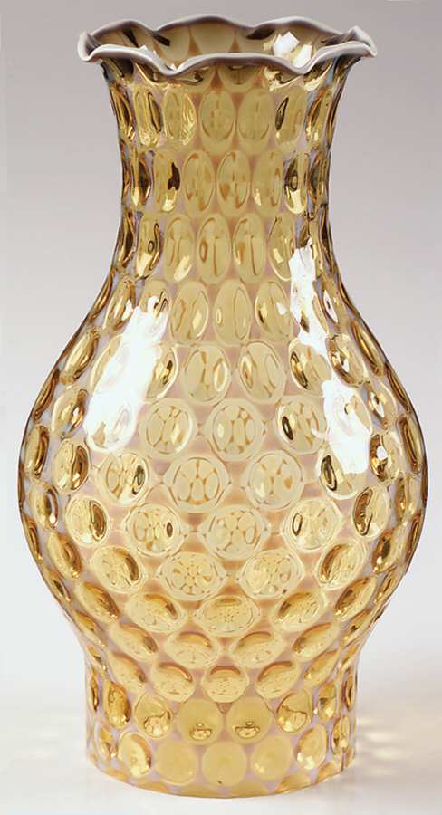 Coin Glass Amber Globe Electric Lamp for Patio by Fostoria-1