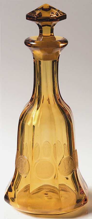 Coin Glass Amber Decanter & Stopper by Fostoria-1