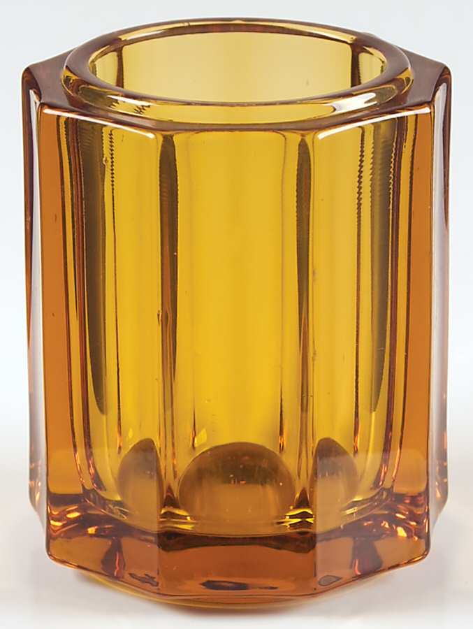 Coin Glass Amber Cigarette Holder No Ashtray Lid (Slot) by Fostoria-1