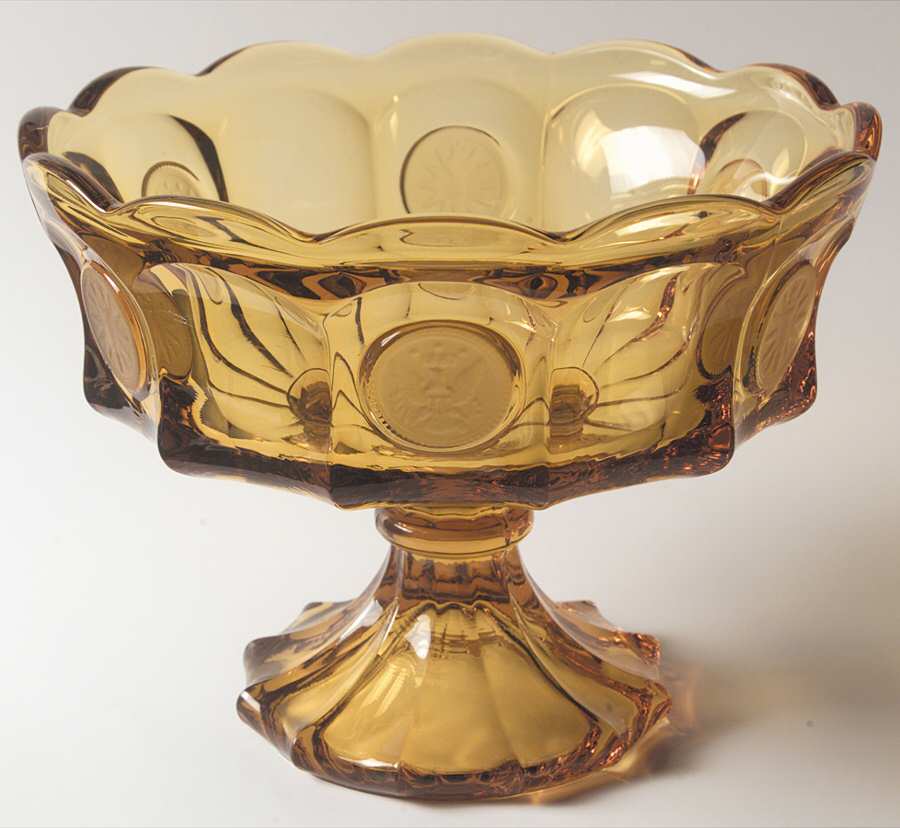 Coin Glass Amber Compote No Lid by Fostoria-1