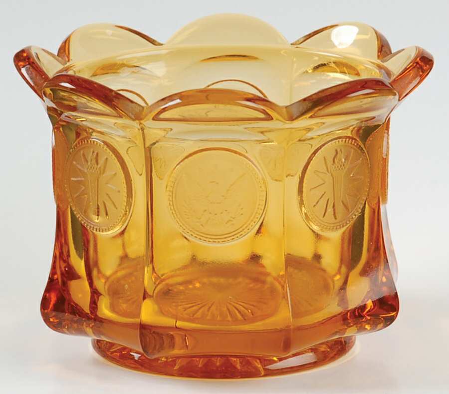 Coin Glass Amber Sugar Bowl W/Lip No Lid by Fostoria-1
