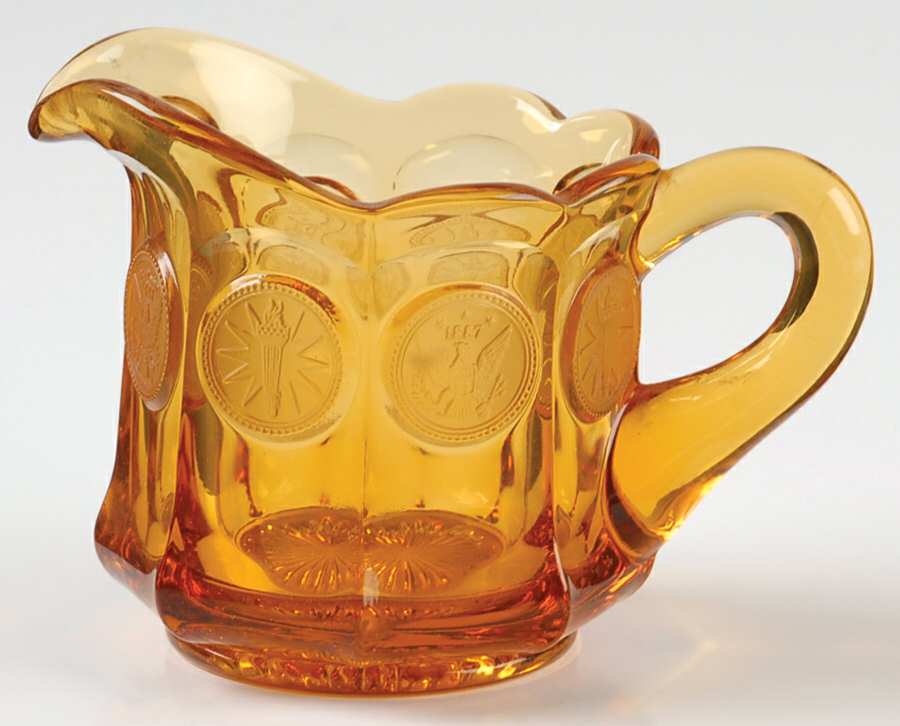 Coin Glass Amber Creamer by Fostoria-1