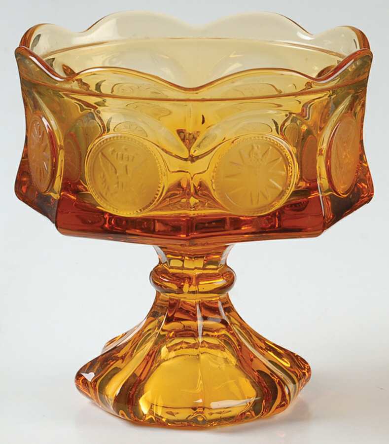 Coin Glass Amber Wedding Bowl, No Lid by Fostoria-1