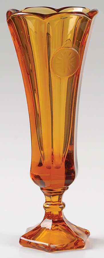 Coin Glass Amber Bud Vase by Fostoria-1