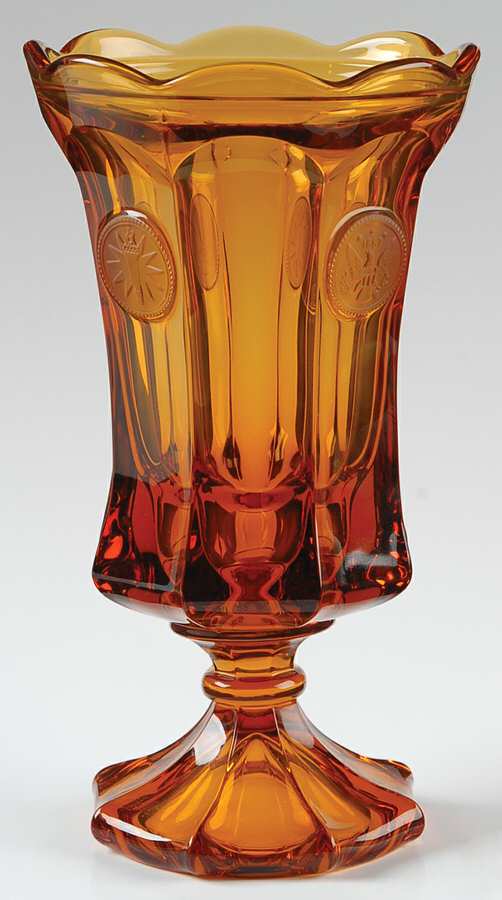 Coin Glass Amber Footed Urn No Lid by Fostoria-1