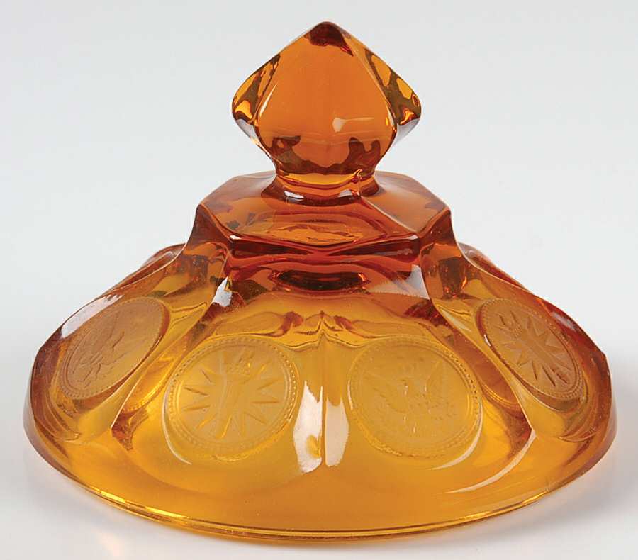Coin Glass Amber Lid for Footed Urn by Fostoria-1
