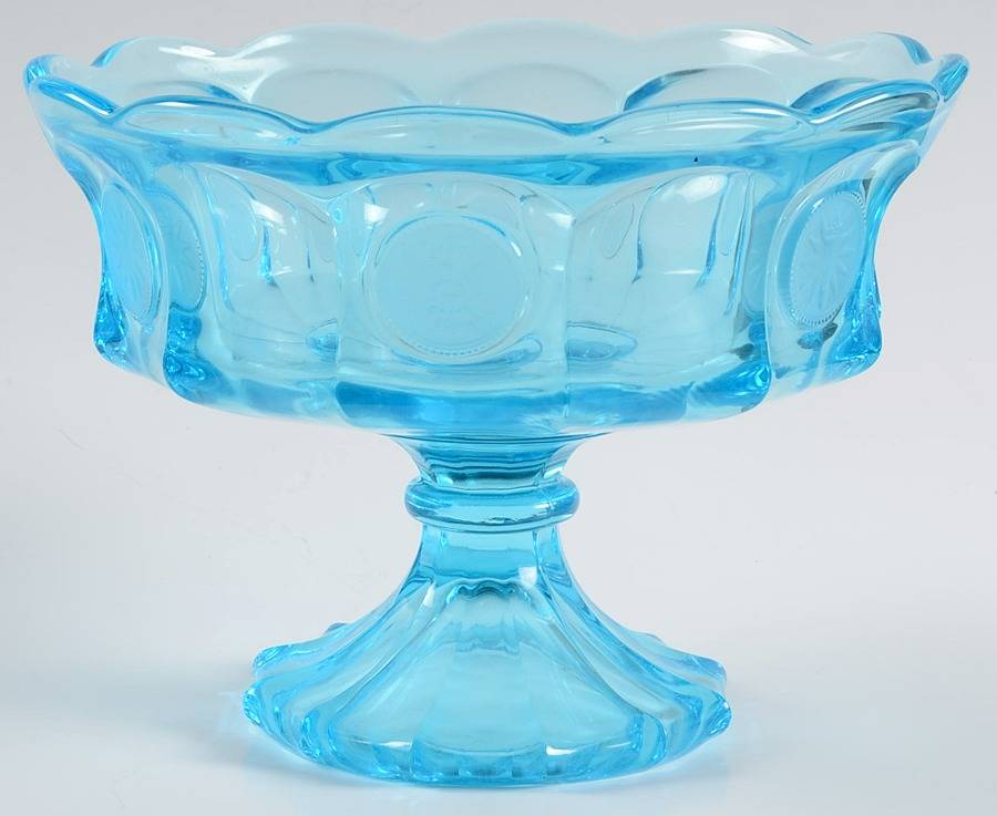Coin Glass Dark Blue (Older) Compote No Lid by Fostoria-1