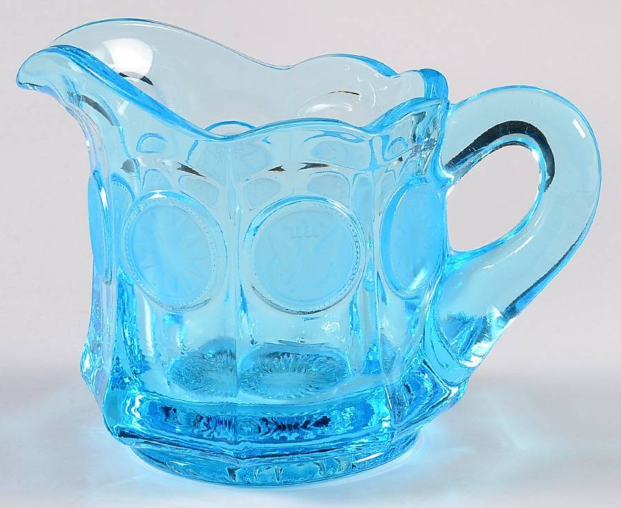 Coin Glass Dark Blue (Older) Creamer by Fostoria-1