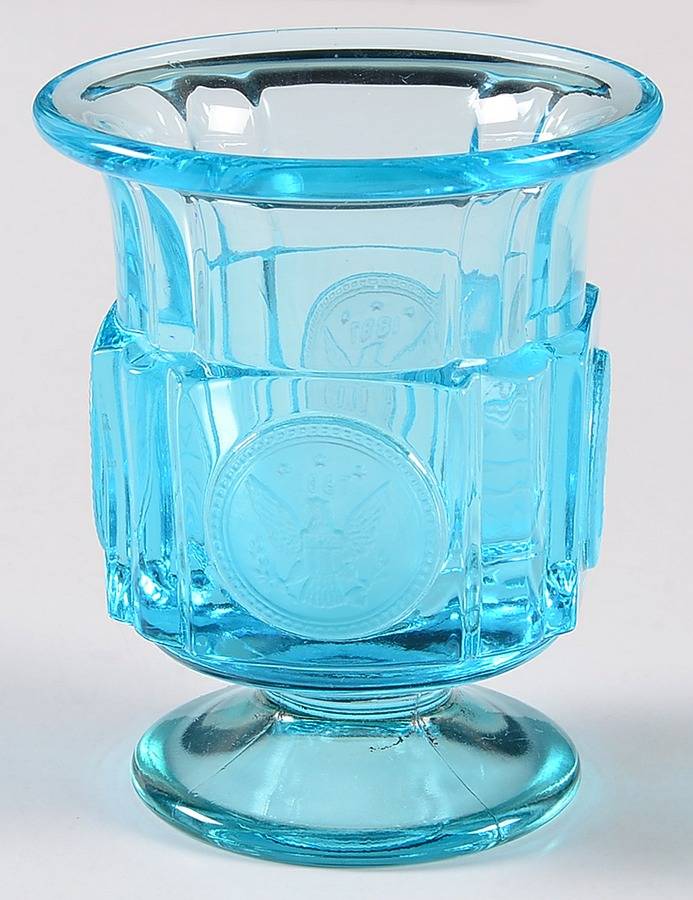Coin Glass Dark Blue (Older) Footed Cigarette Urn by Fostoria-1