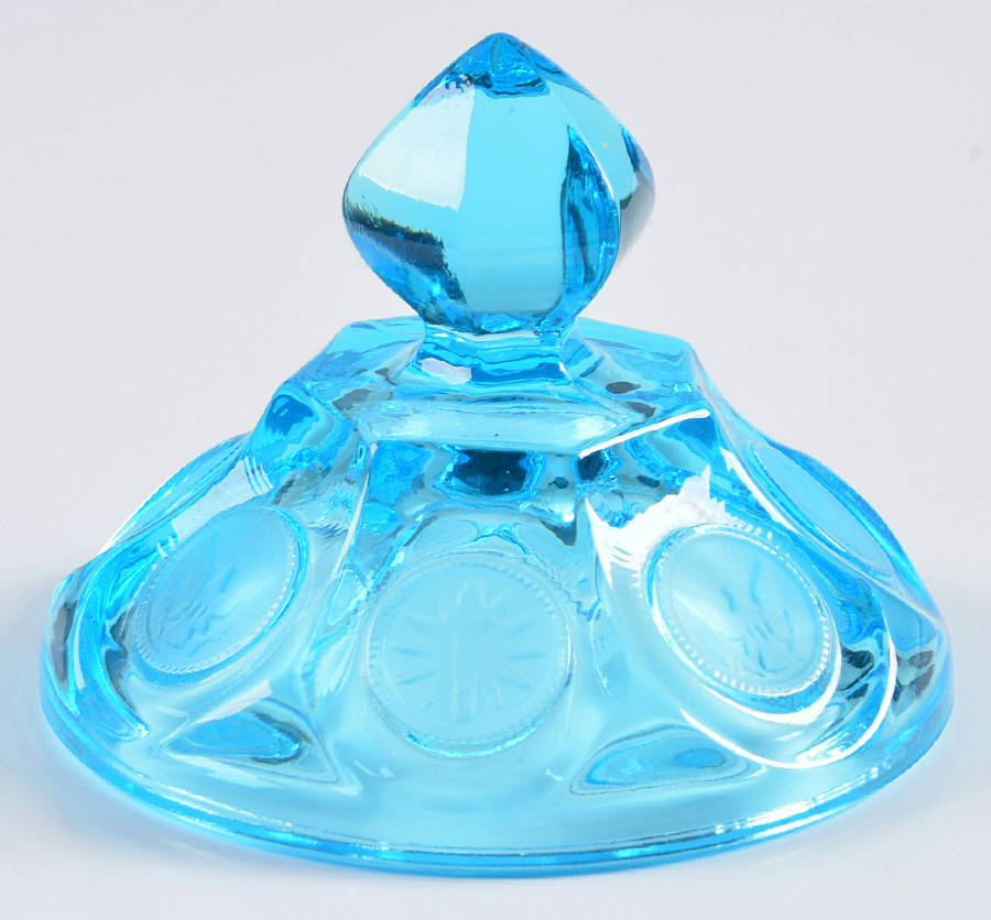 Coin Glass Dark Blue (Older) Lid for Sugar Bowl by Fostoria-1