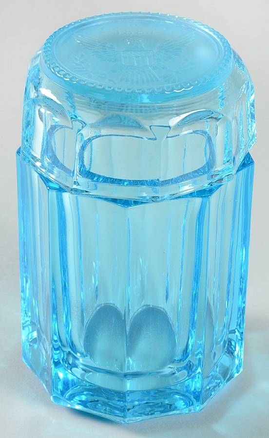 Coin Glass Dark Blue (Older) Cigarette Holder & Ashtray Lid (Has Slot) by Fostoria-1