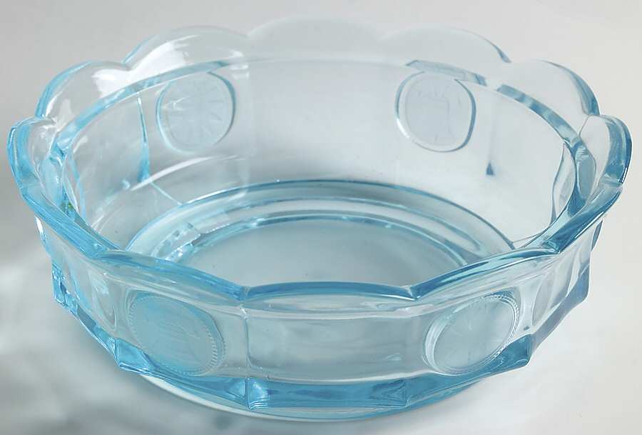 Coin Glass Dark Blue (Older) Candy Box No Lid by Fostoria-1