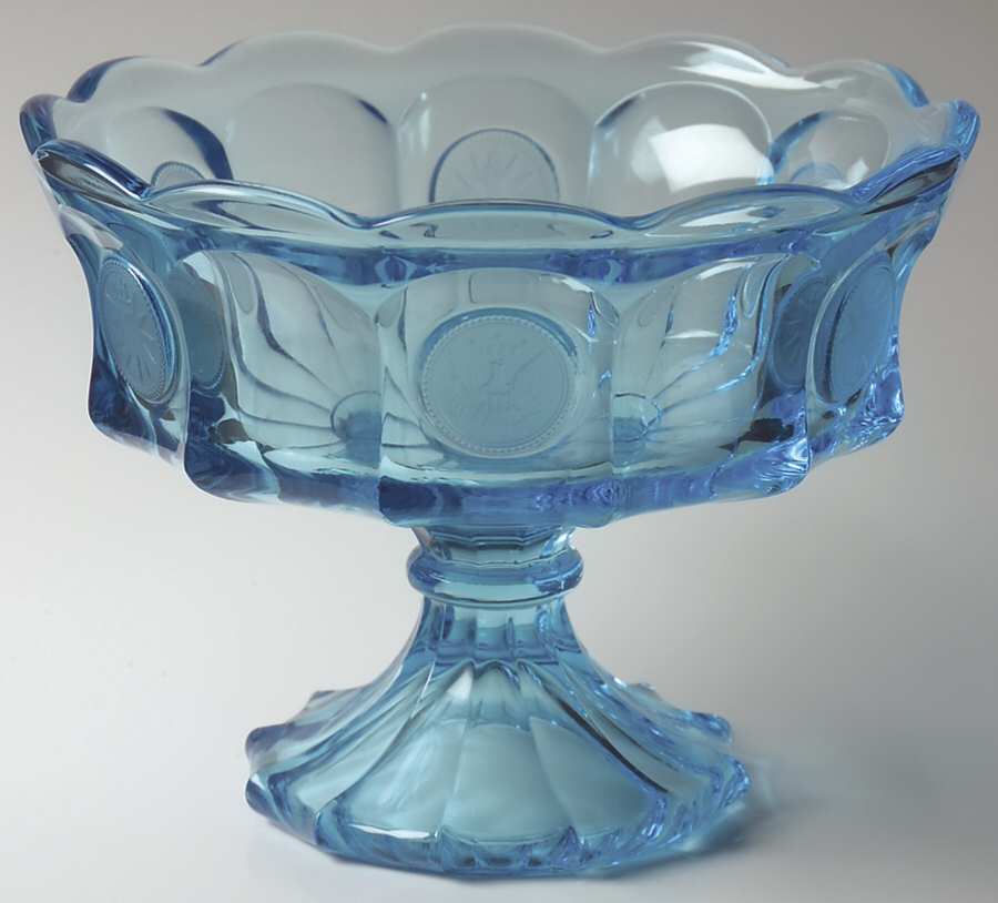 Coin Glass Dark Blue (Older) Compote by Fostoria-1