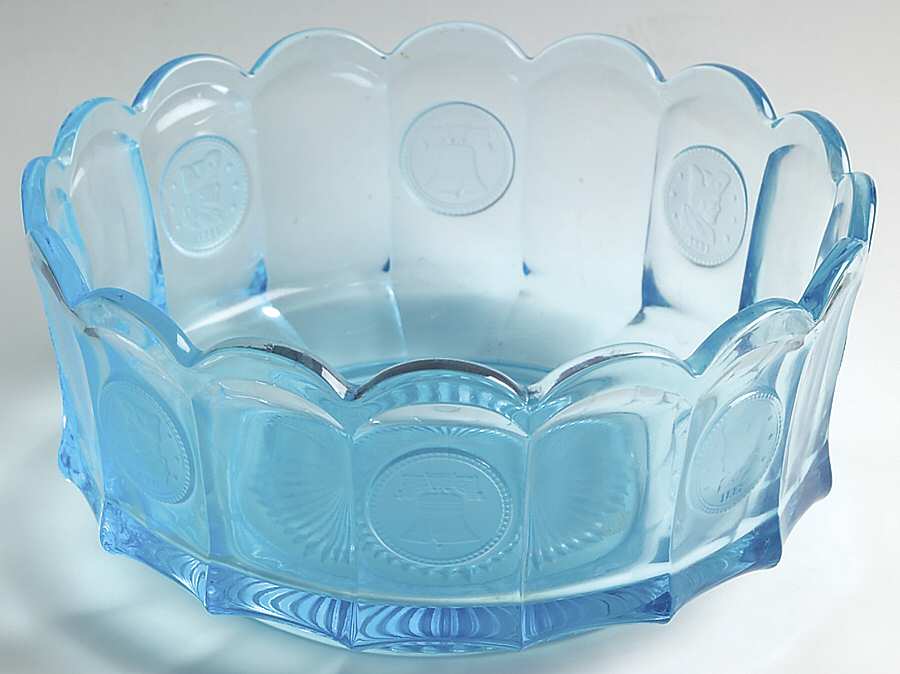 Coin Glass Dark Blue (Older) 7" Round Bowl by Fostoria-1