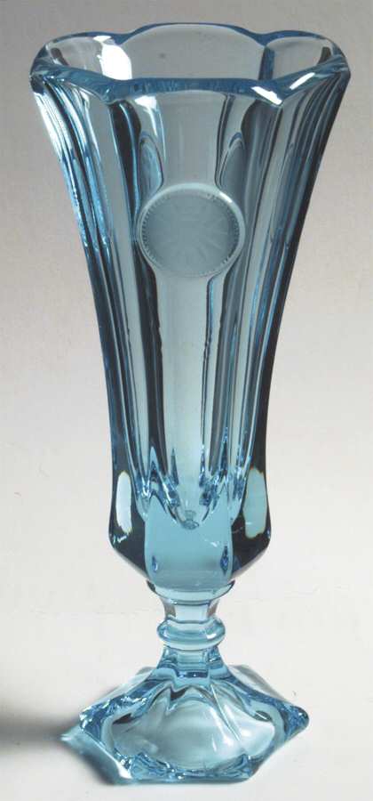 Coin Glass Dark Blue (Older) 8" Bud Vase by Fostoria-1