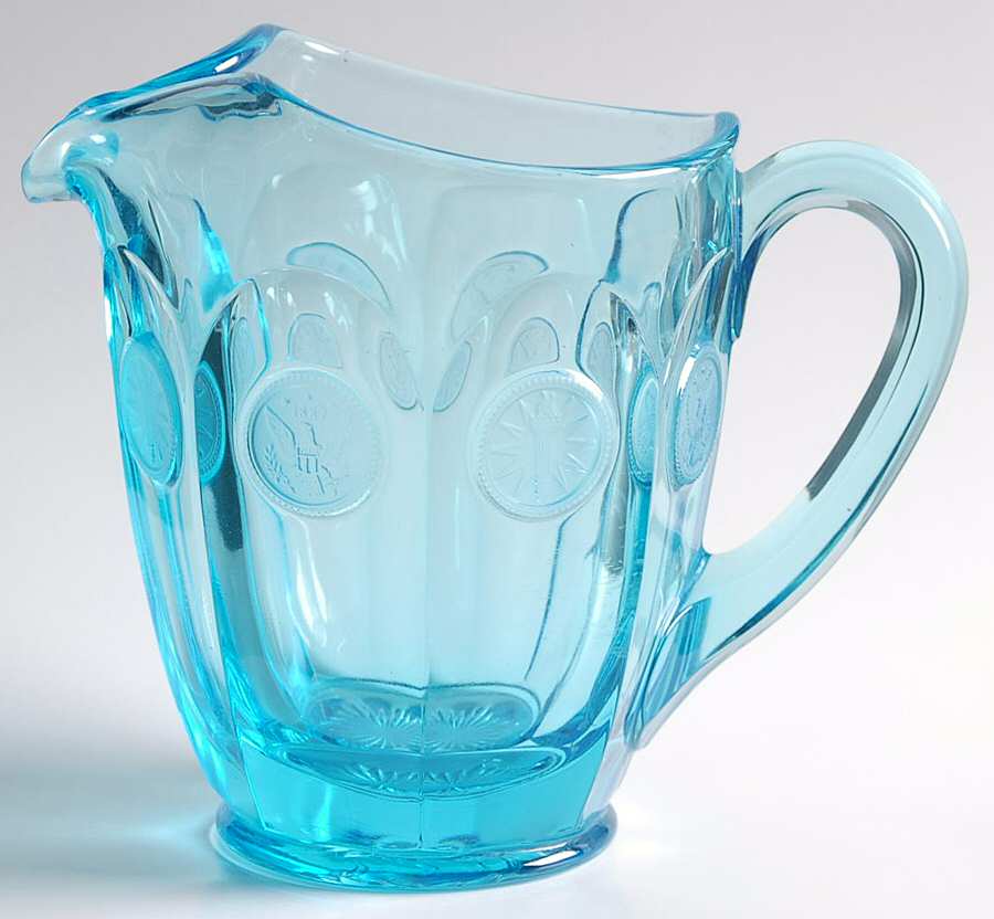 Coin Glass Dark Blue (Older) 32 Oz Pitcher by Fostoria-1