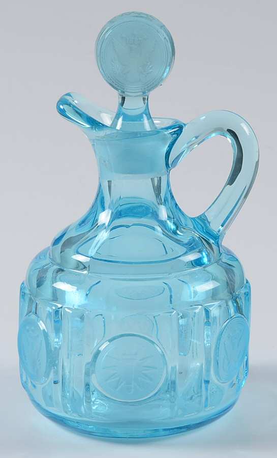 Coin Glass Dark Blue (Older) Cruet & Stopper by Fostoria-1