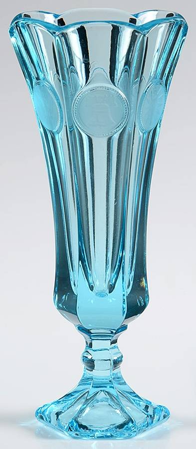 Coin Glass Dark Blue (Older) 8" Bud Vase by Fostoria-1