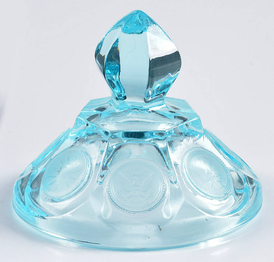 Coin Glass Light Blue (Newer) Lid for Sugar Bowl by Fostoria-1
