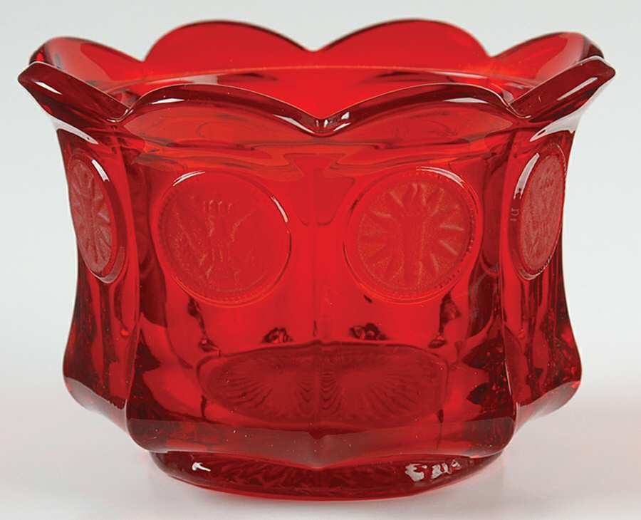 Coin Glass Ruby Sugar Bowl W/Lip No Lid by Fostoria-1