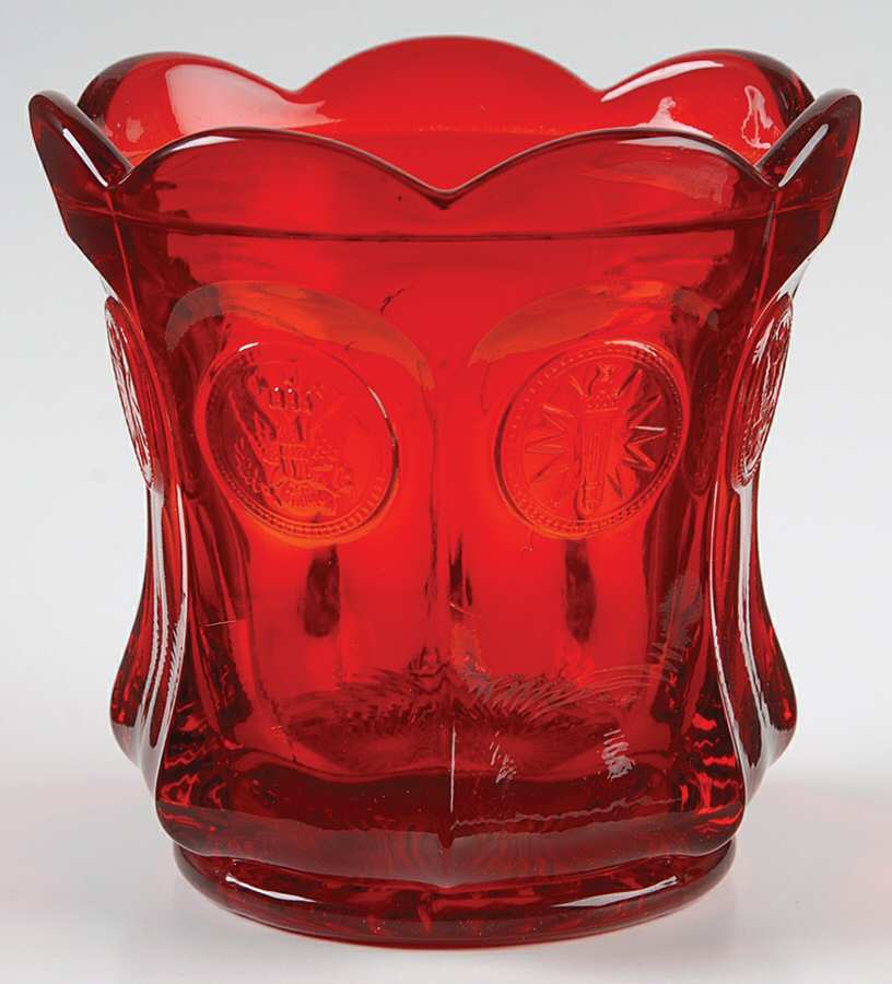 Coin Glass Ruby Candy Dish No Lid by Fostoria-1