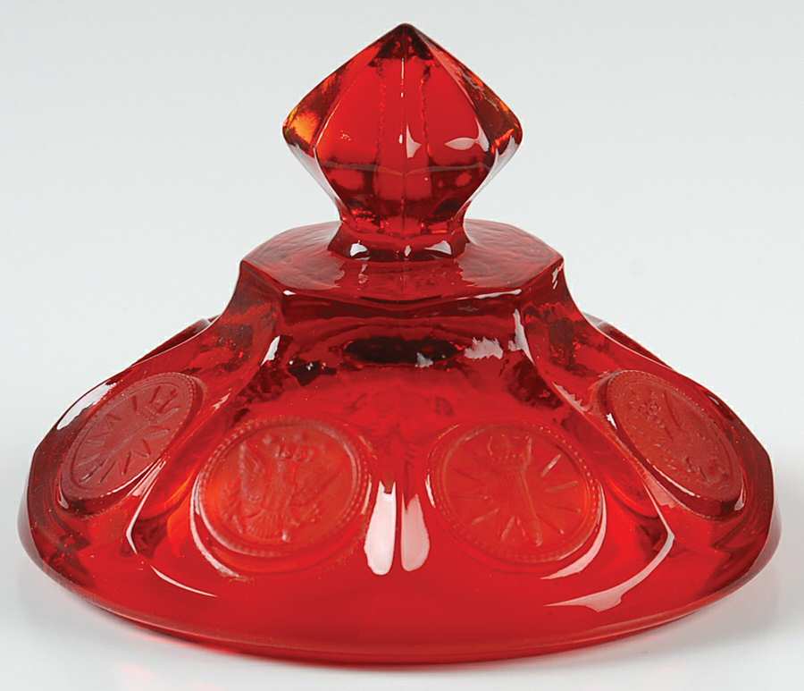 Coin Glass Ruby Lid for Footed Urn by Fostoria-1