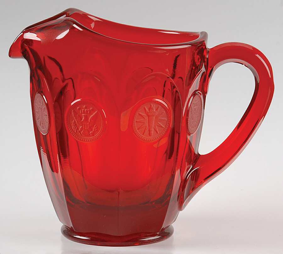 Coin Glass Ruby 32 Oz Pitcher by Fostoria-1