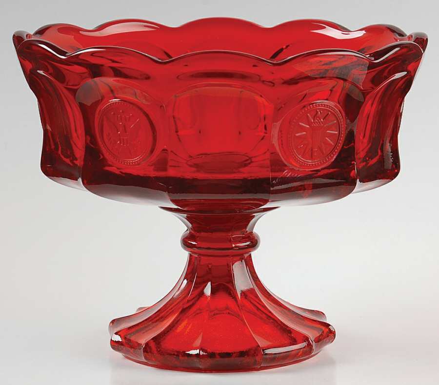 Coin Glass Ruby Compote by Fostoria-1
