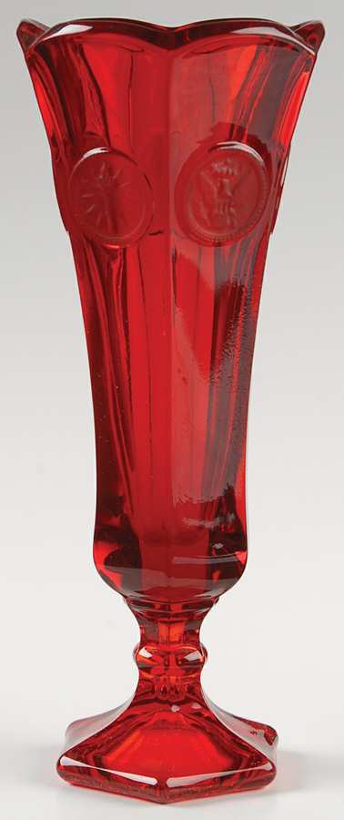 Coin Glass Ruby Bud Vase by Fostoria-1