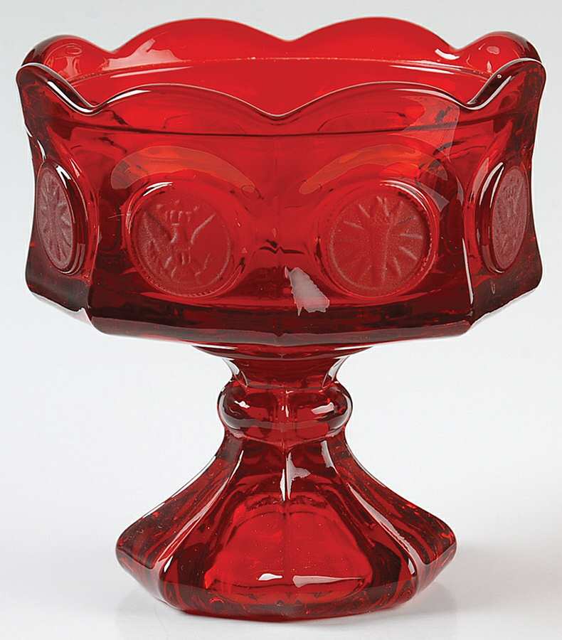Coin Glass Ruby Wedding Bowl, No Lid by Fostoria-1