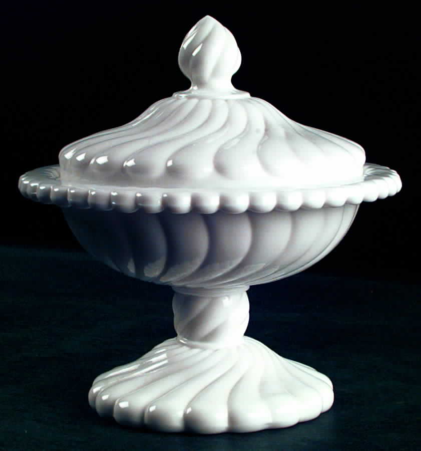 Colony Milk Glass Small Compote & Lid by Fostoria-1