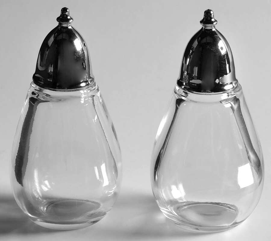 Contour Clear Mini Shaker Set with Metal Lids by Fostoria-1