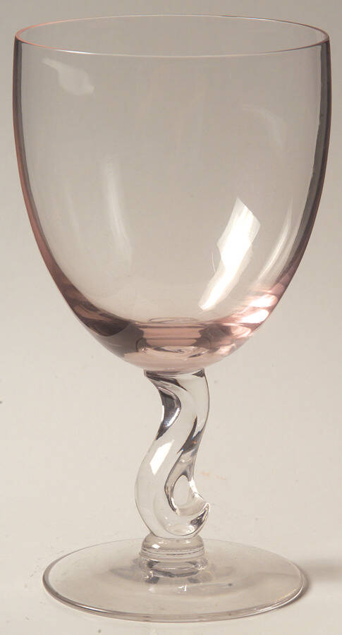Contour Pink Water Goblet by Fostoria-1