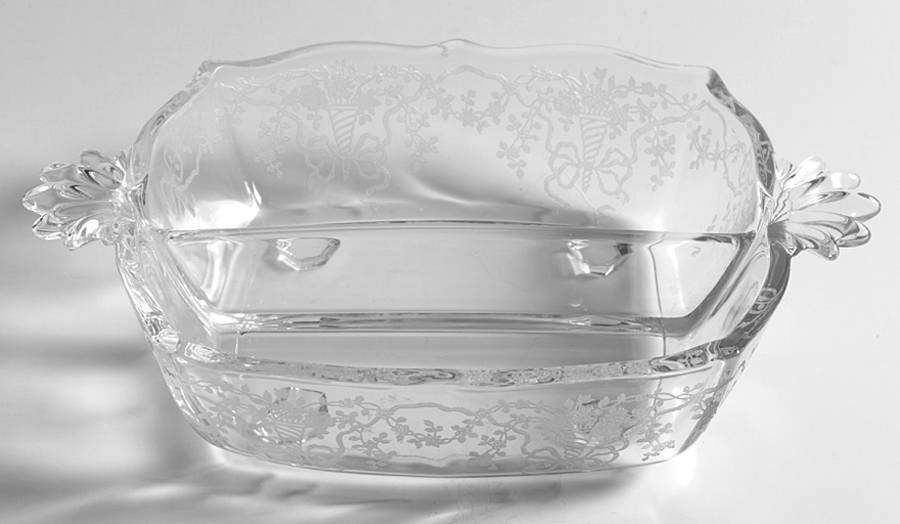 Corsage Clear 2 Part Handled Relish (Baroque Shape) by Fostoria-1