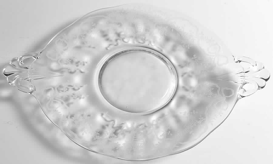 Corsage Clear Handled Cake Plate by Fostoria-1