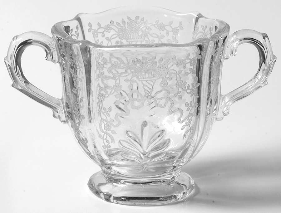 Corsage Clear Individual Footed Sugar (Baroque Shape) by Fostoria-1
