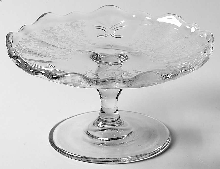Corsage Clear Cheese Stand (Baroque Shape) by Fostoria-1