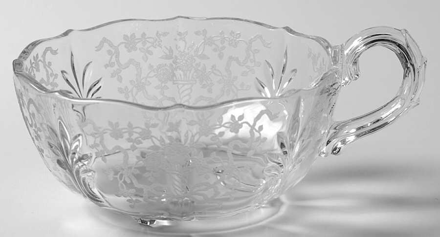 Corsage Clear 1 Handle Regular Nappy (Baroque Shape) by Fostoria-1