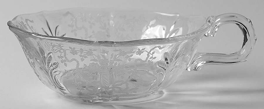 Corsage Clear 3-Toed Handled Nappy by Fostoria-1