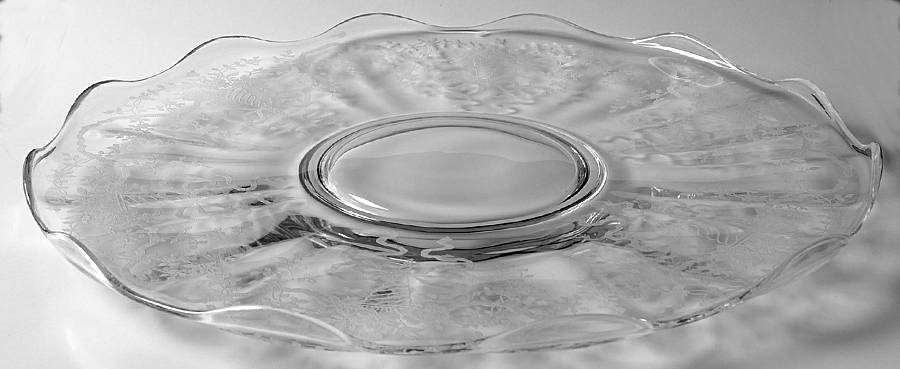 Corsage Clear Torte Plate by Fostoria-1