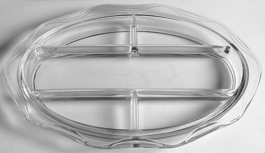 Coronet Clear 13" Oval 5 Part Oval Relish by Fostoria-1