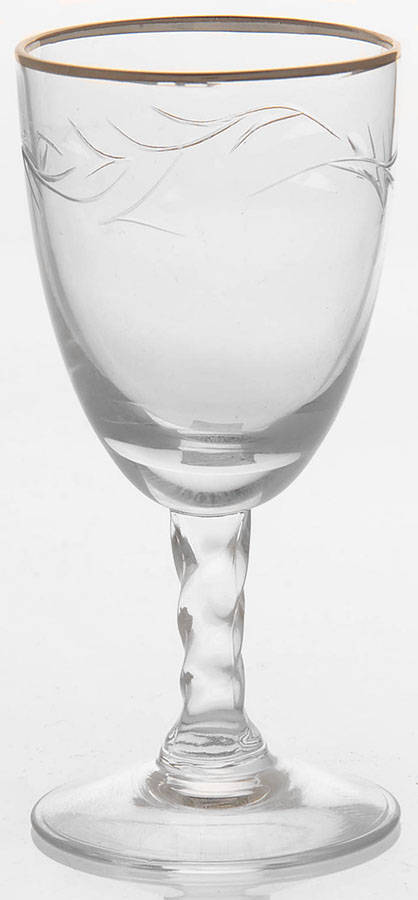 Coronet (Platinum Trim, Stem 6101, Cut 656) Cordial Glass by Fostoria-1