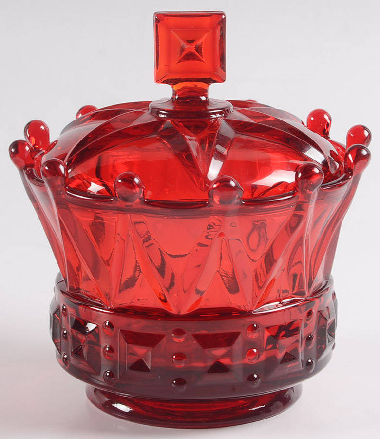 Crown Collection (Giftware) Candy Dish with Lid-Ruby/2749 by Fostoria-1
