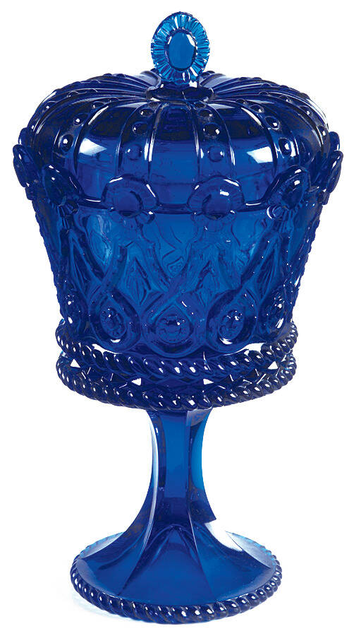Crown Collection (Giftware) #2750 Royal Blue Chalice & Lid by Fostoria-1